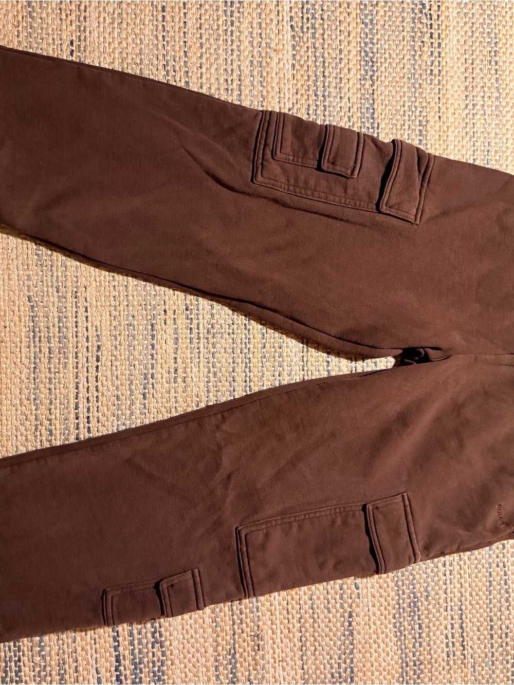 Garage Wide-Leg Cargo Sweatpants in Dark Brown